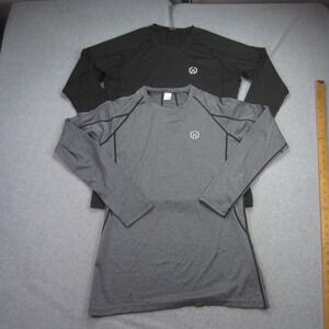 Lot of 2 Neleus Shirts Mens Large Black Gray Long Sleeve Athletic Base Layer